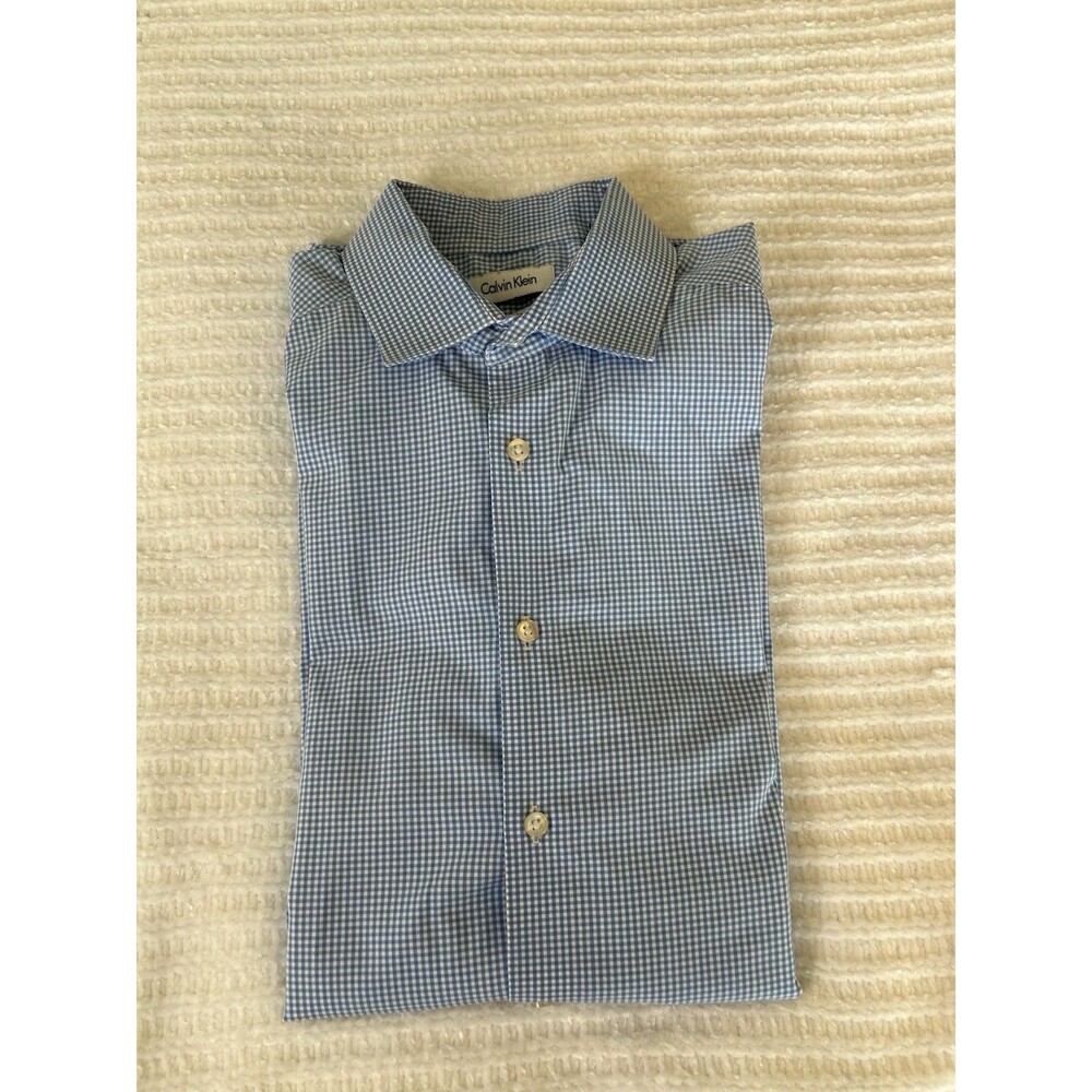 Calvin Klein Men Slim Fit Performance Non-Iron Dress Shirt16.5 32/33 100% Cotton